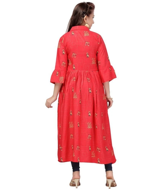 Aarika Red Cotton Girls Kurti ( Pack of 1 ) - None