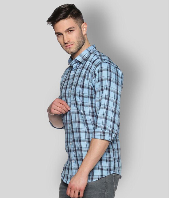 YHA - Blue 100% Cotton Regular Fit Mens Casual Shirt ( Pack of 1 ) - None