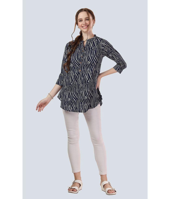 Meher Impex Blue Crepe Womens Tunic ( Pack of 1 ) - None