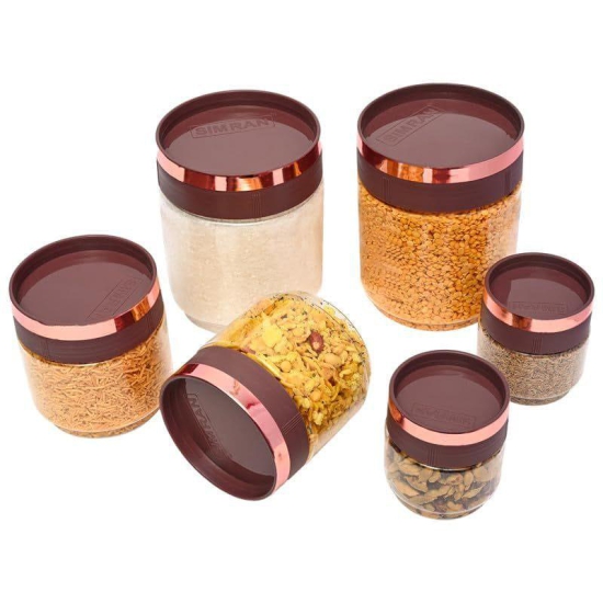 KSI Stackable Containers for Kitchen Stackable Jars for Kitchen Stackable Storage Box for Kitchen Spice Jar Airtight Plastic Containers For Kitchen Pack of 6 (2 Pieces of 300 ml, 2 Pieces of 750 ml, 2 Pieces of 1500 ml)