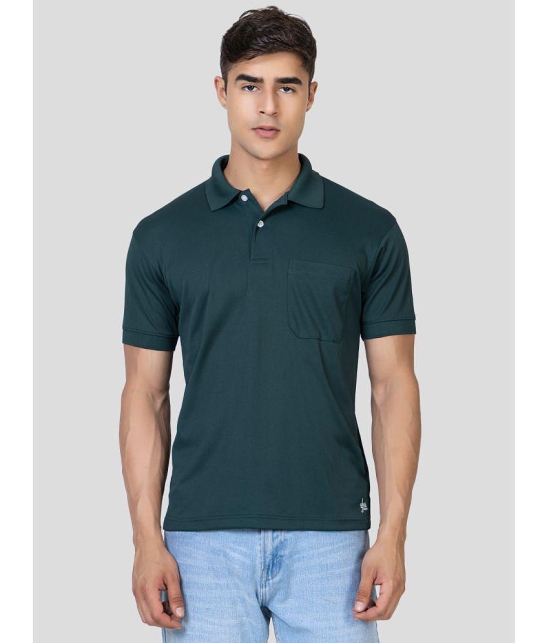 YHA - Dark Green Cotton Blend Regular Fit Mens Polo T Shirt ( Pack of 2 ) - None