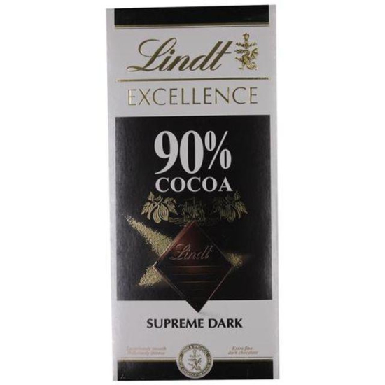 Lindt Excellence Dark 90% Cocoa Chocolate Bar 100G