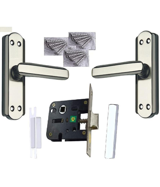 Zinc Bathroom Latch and 5 Inches Handle set with Satin Black finish