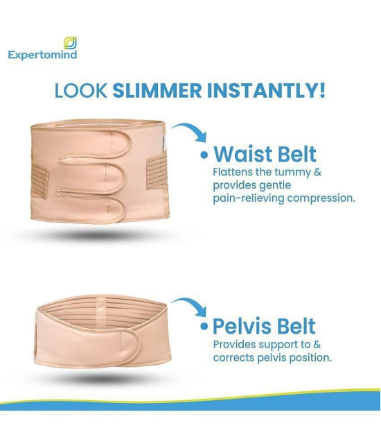 Expertomind Maternity Belt After Delivery C Section 2-In-1 Abdominal Belt For Women Body Shaper 2XL Size Abdominal Binder And Maternity Belt - None