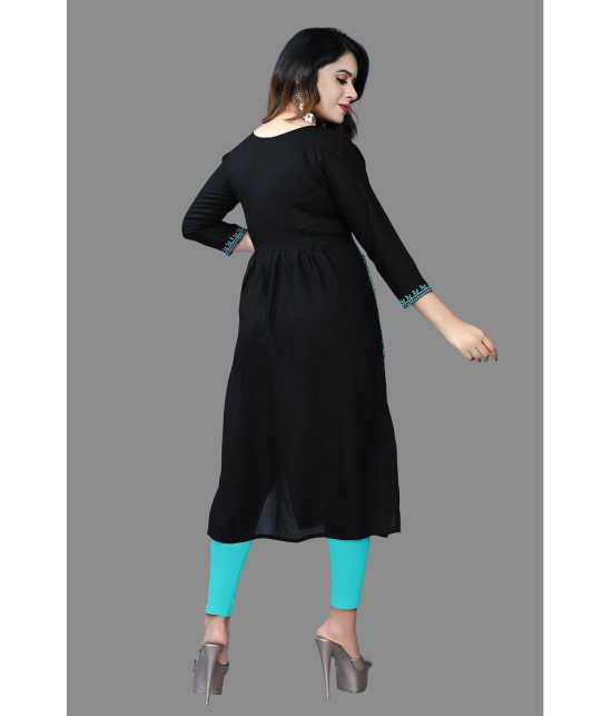 haya fashion - Black Rayon Women's A-line Kurti ( Pack of 1 ) - None