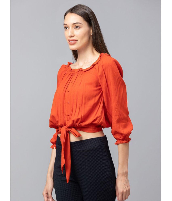 Globus - Orange Polyester Women''s Crop Top ( Pack of 1 ) - None