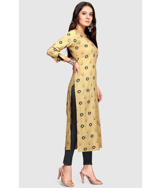 Rajnandini - Beige Rayon Women's A-line Kurti ( Pack of 1 ) - None