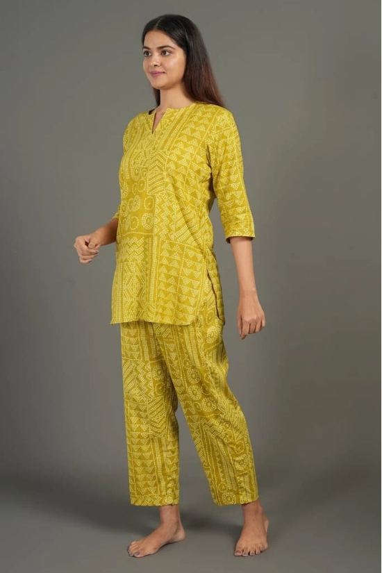 Women's Blue Jaipuri Print Cotton Kurta and Pant Loungewear Set