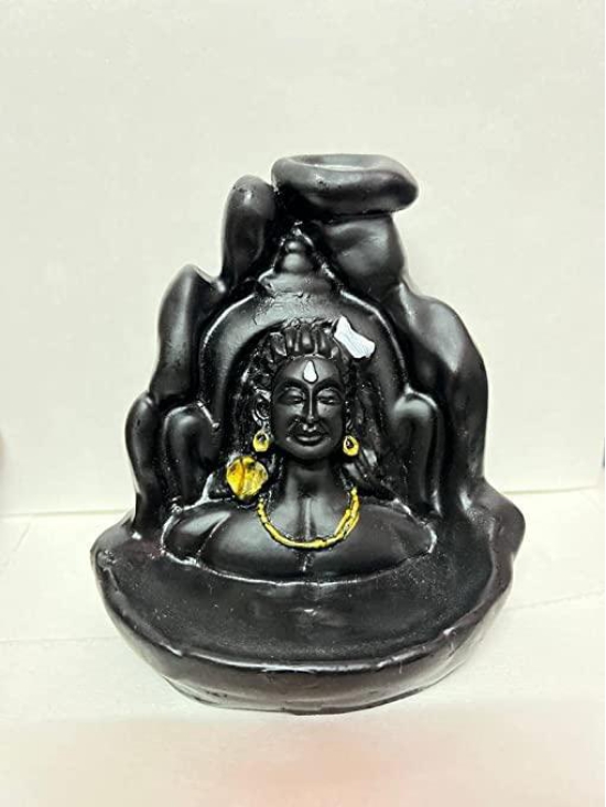 Smoke Fountain Lord Shiva Cone Incense Holder Showpiece with 10 Free Smoke Backflow--