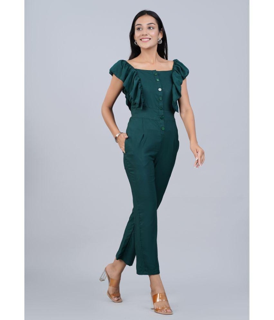 SIPET - Green Rayon Slim Fit Womens Jumpsuit ( Pack of 1 ) - None