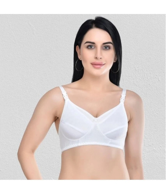 Desiprime - White Cotton Solid Womens Maternity Bra ( Pack of 1 ) - 44B