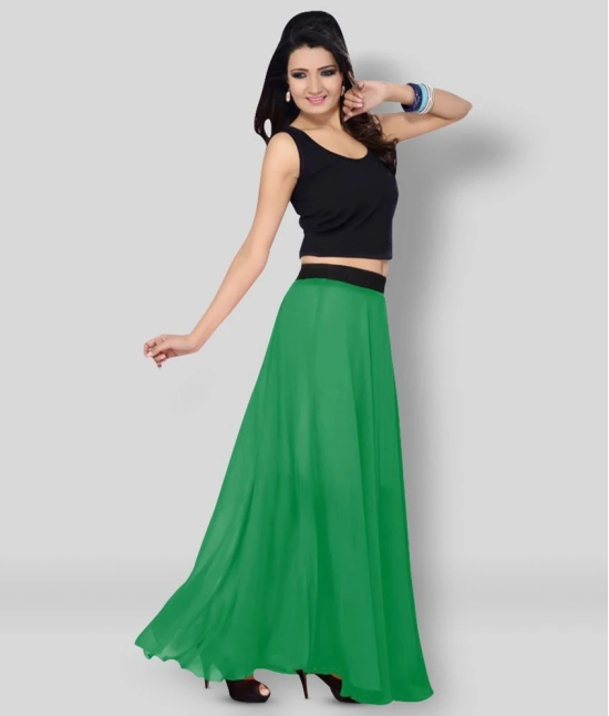 Sttoffa - Green Georgette Womens A-Line Skirt ( Pack of 1 ) - 44