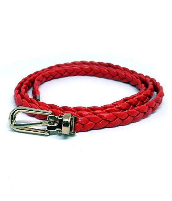 Liv Red Leather Casual Belt - None