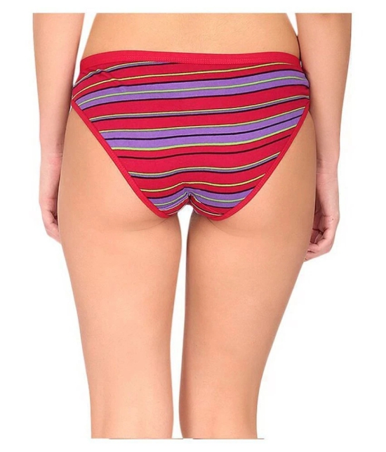 Lux Cozi for Her - Multicolor Cotton Striped Womens Bikini ( Pack of 4 ) - S