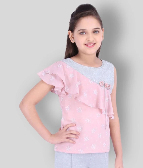 Cutecumber - Pink Georgette Girls Tops ( Pack of 1 ) - None