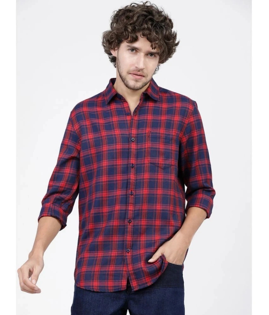 Ketch Polyester Slim Fit Checks Full Sleeves Mens Casual Shirt - Navy Blue ( Pack of 1 ) - None