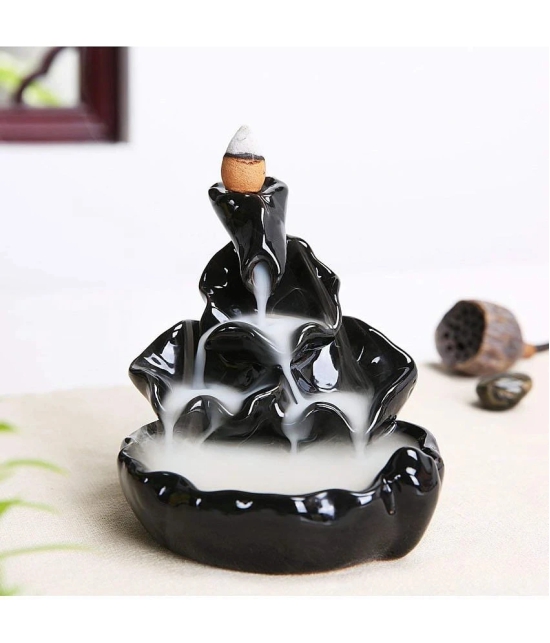 Craftam Polyresin Smoke Backflow Incense Cone Holder with 20 Scented Incenses