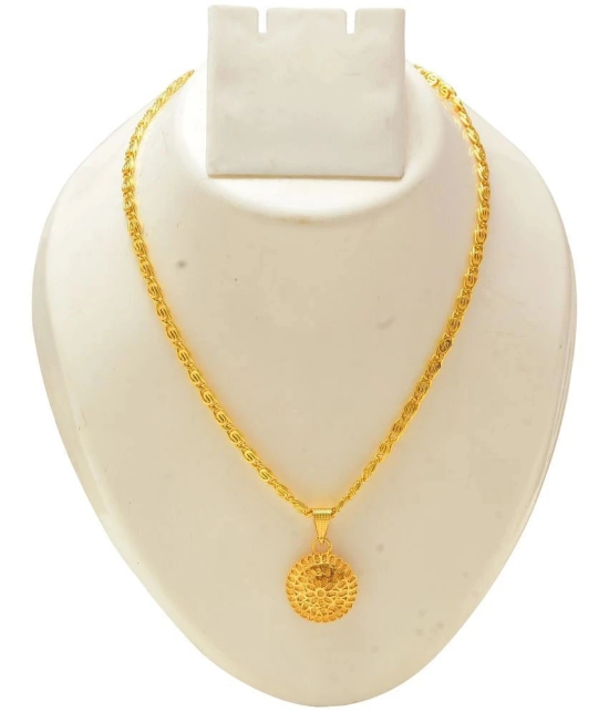 Jewar Mandi New Design Gold Plated Locket/Pendant with Link Chain Daily use for Men, Women & Girls, Boys - None