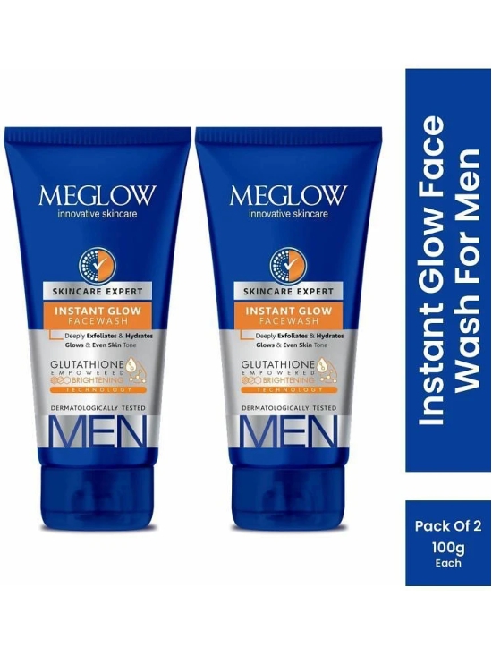 Meglow Instant Glow Facewash for Men,100g Pack of 2 Face Wash (200 g)