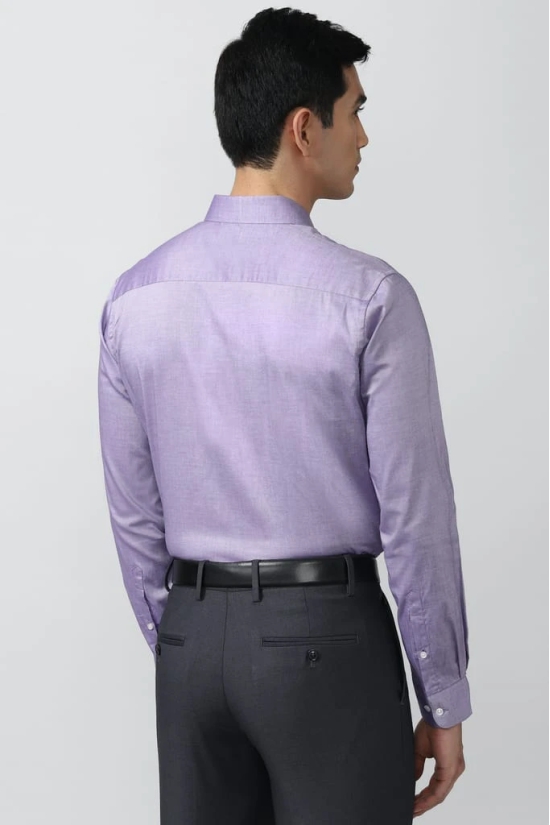 Men Purple Regular Fit Formal Full Sleeves Formal Shirt