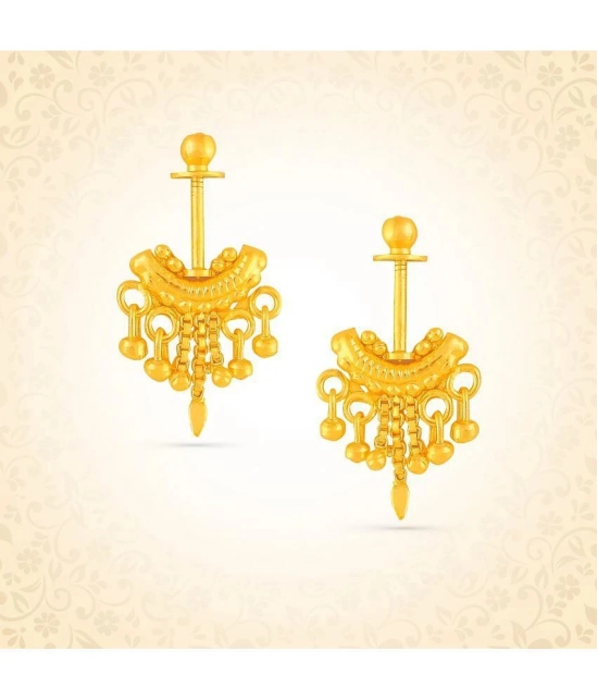 LUV FASHION Golden Threader Earrings ( Pack of 1 ) - Golden