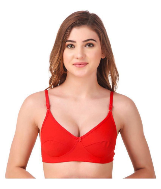 Fasense Cotton Everyday Bra - Red - 36B