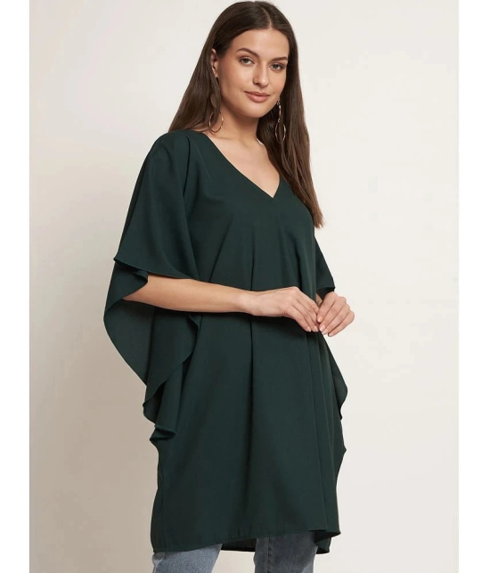 Curvydrobe Crepe Green Beach Dresses - - None