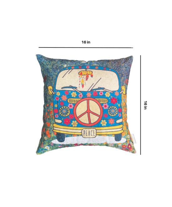 Circus Matador Crushed Velvet Cushion Cover (Multicoloured, 16 x 16 inch)
