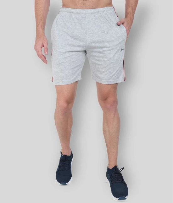 Zeffit - Grey Cotton Blend Mens Shorts ( Pack of 1 ) - None