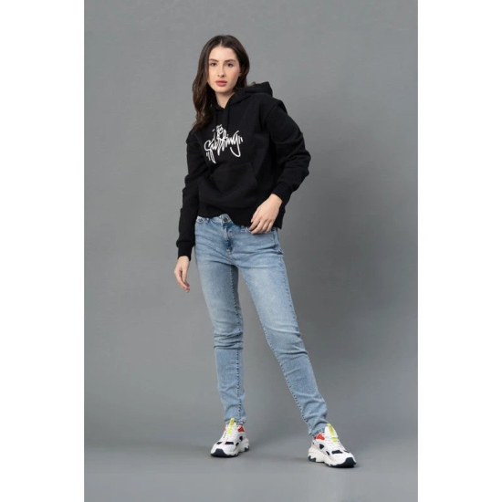 Mode By RedTape Women Black Graphic Print Hoodie