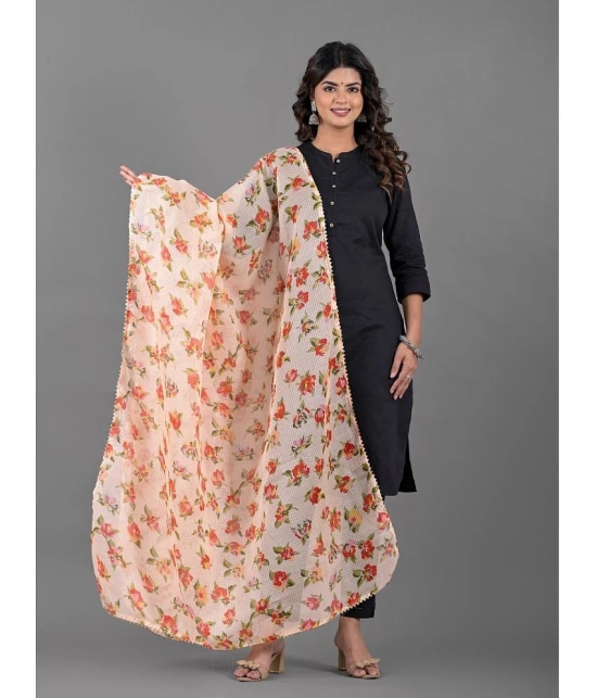 Apratim Peach Cotton Blend Womens Dupatta - ( Pack of 1 ) - Peach