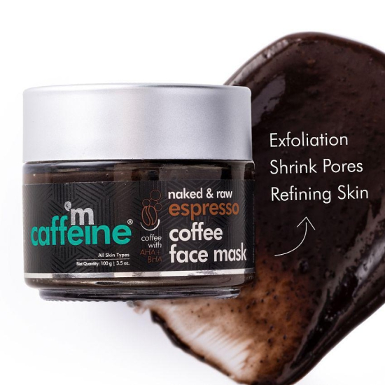 mCaffeine Espresso Coffee Face Mask with Natural AHA & BHA for Exfoliation & Pore Tightening (100 g)