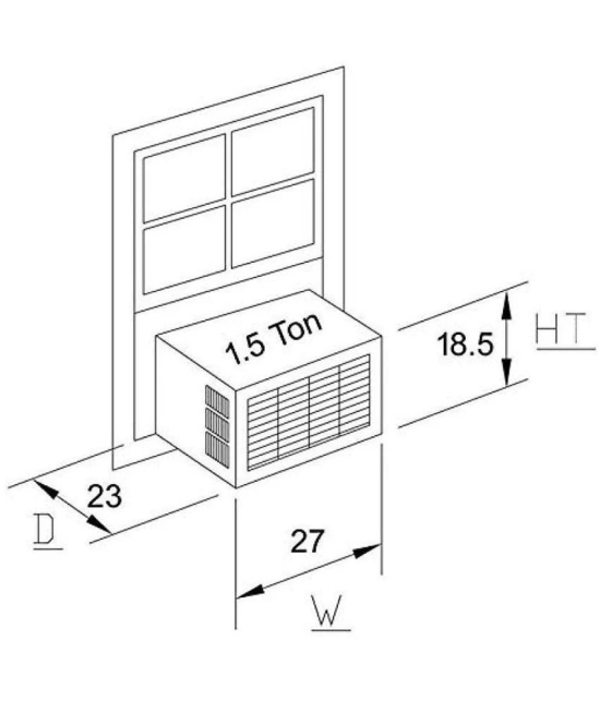 EmmEmm Single Polyester Blue AC Cover for 1.5 Ton Window AC