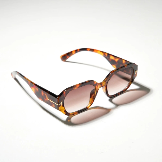 Chokore Square Sunglasses with Thick Temple (Brown)