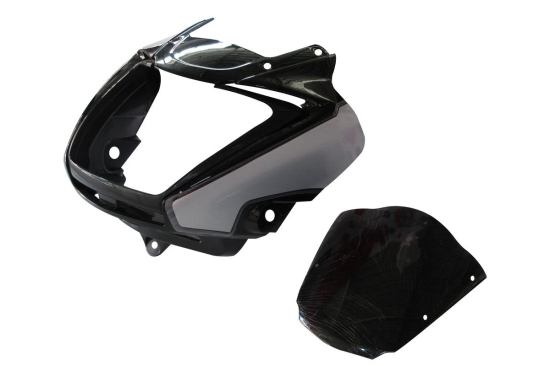 Headlight Visor Fit For Hero Splendor i-Smart Black (Silver Sticker)