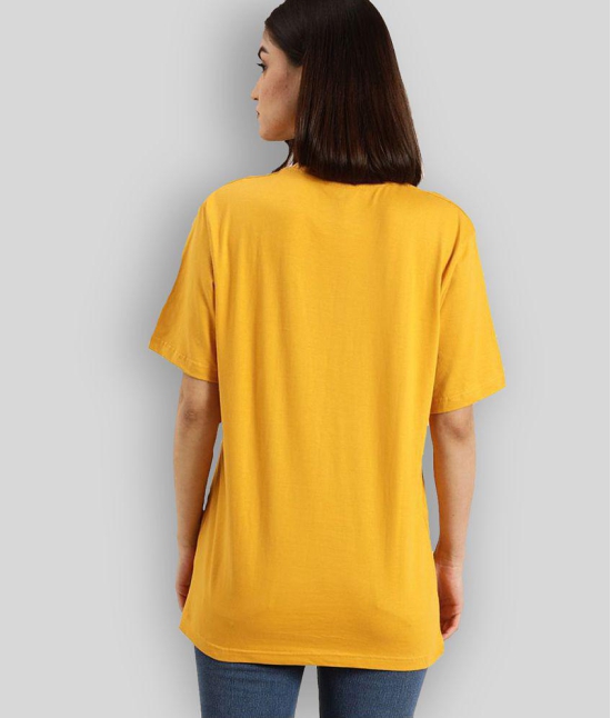 Dillinger - Yellow Cotton Loose Fit Women''s T-Shirt ( Pack of 1 ) - M