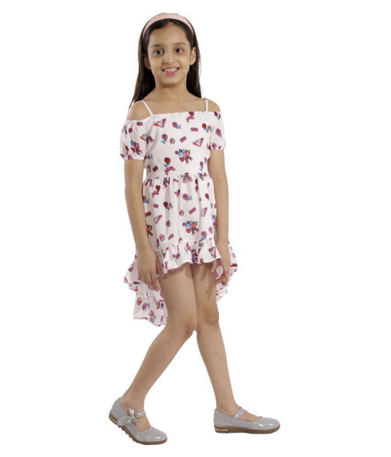 Kids Cave dress for girls fit and flare fabric- printed summercool (Color_off white, Size_3 Years to 12 Years) - None