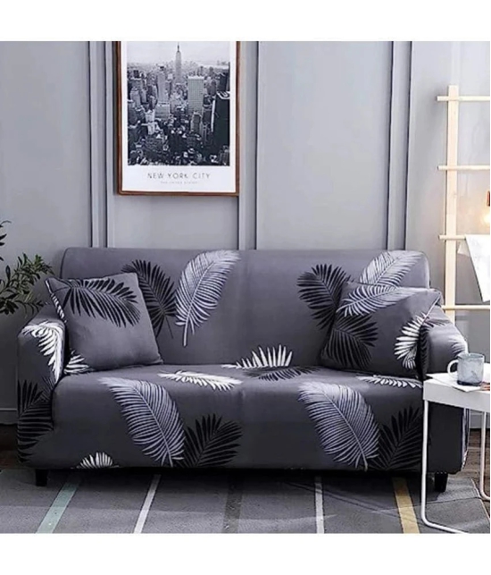 House Of Quirk 1 Seater Polyester Sofa Cover ( Pack of 1 ) - Dark Grey