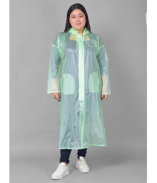 Dollar Polyester Long Raincoat - Green - None