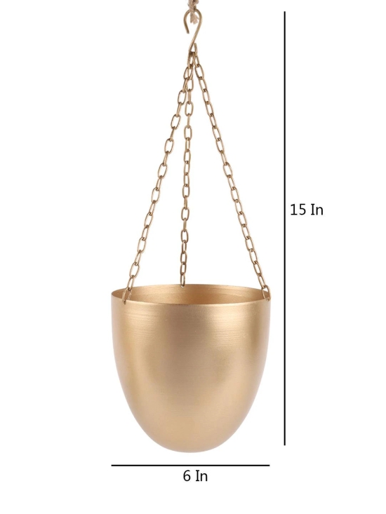 Hanging Capsule Planter (Set of 2)-Gold