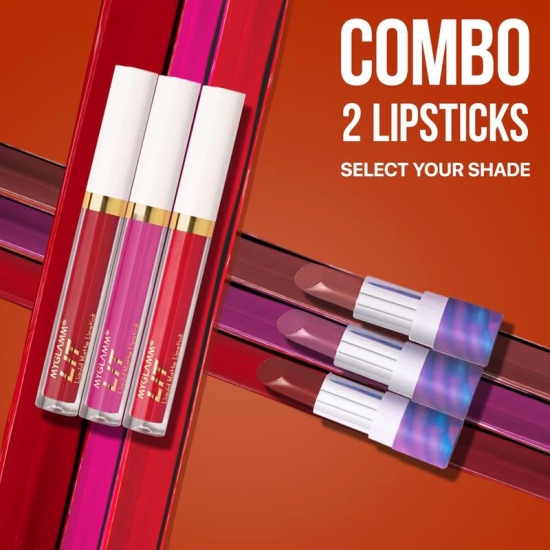 2 POSE HD Lipstick + LIT Liquid Matte Lipstick Exclusive Combo