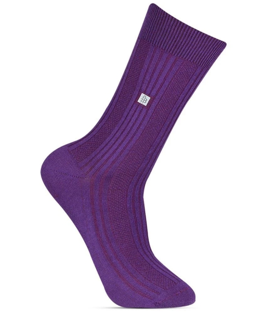 Bonjour - Purple Cotton Blend Mens Full Length Socks ( Pack of 1 ) - Purple