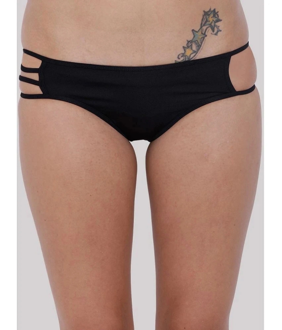 BASIICS By La Intimo - Black BCPBK03 Polyester Solid Womens Hipster ( Pack of 1 ) - None