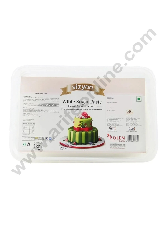 Vizyon Sugar Paste (Fondant) - White, 1kg