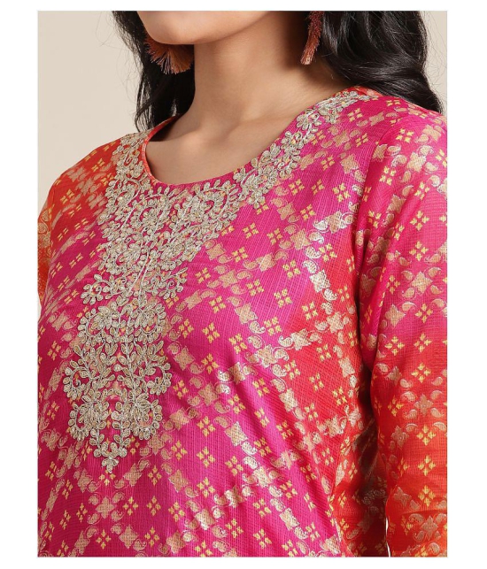 KSUT Pink Cotton Straight Kurti - Single - S