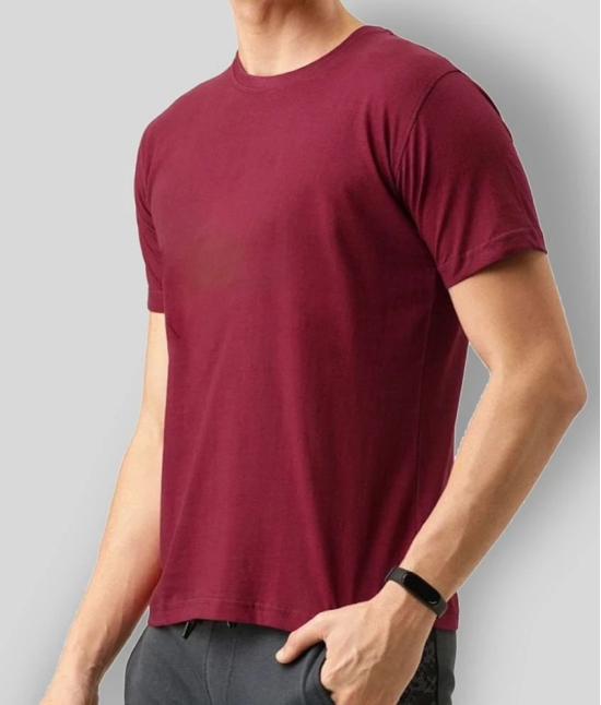 SKYRISE - Maroon Cotton Slim Fit Mens T-Shirt ( Pack of 1 ) - None