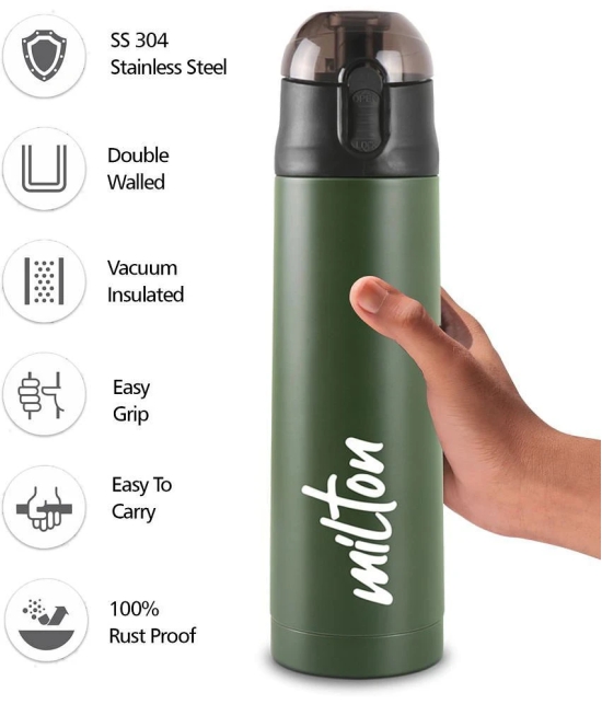 Milton - New Crown 900 black Green Water Bottle 750 mL ( Set of 1 ) - Green