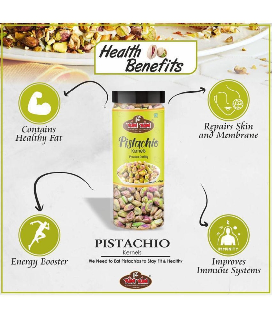 YUM YUM Premium Unsalted Pista Kernels without Shell 300g Jar (Pack of 2-150g Each) Pistachios