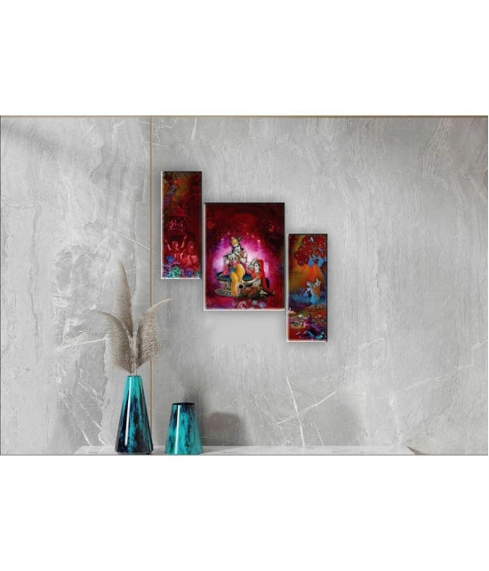 Saf Radha krishna Set of modern art MDF Painting Without Frame