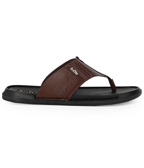 softio - Brown Mens Daily Slipper - None